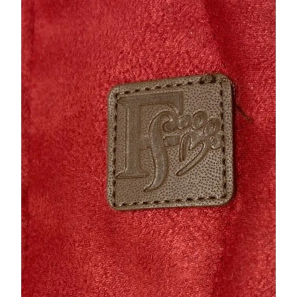 Friends Forever Dog Jacket Vest Red Suede Gray Suede Lining Size Medium NWOT
